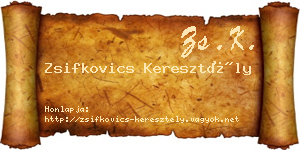 Zsifkovics Keresztély névjegykártya